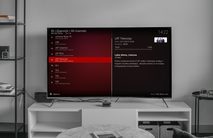 Tv box kanalai kodi.